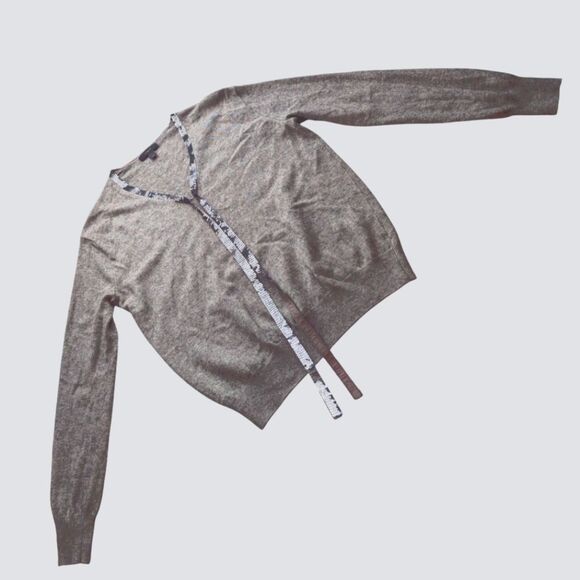 J. Crew Gray V Neck Sweater with Sequins Ribbon Bow Detail S - Picture 12 of 12